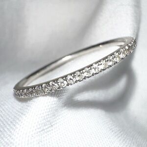Genuine Diamond 14K White Gold Wedding Anniversary Eternity Band Ring